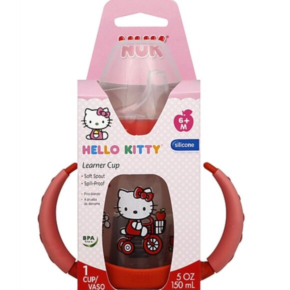 Hello Kitty NUK Learner Cup 6+ Months 5 oz Silicone Soft Spout Spill-Proof RARE - Picture 1 of 7